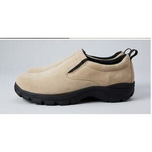 Lands' End Women's All Weather Suede Slip On Size 11 Tan/Beige